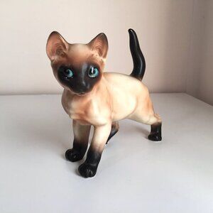 Vintage Lefton Siamese Cat Figurine Standing